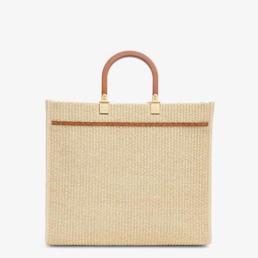 FENDI SUNSHINE MEDIUM SHOPPER IN PAGLIA NATURALE