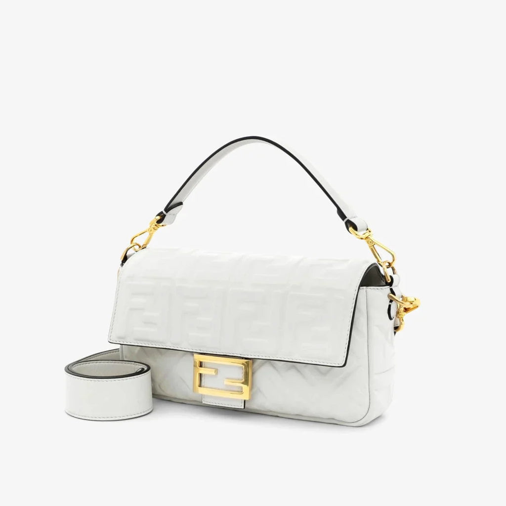 FENDI BAGUETTE BORSA IN PELLE BIANCA