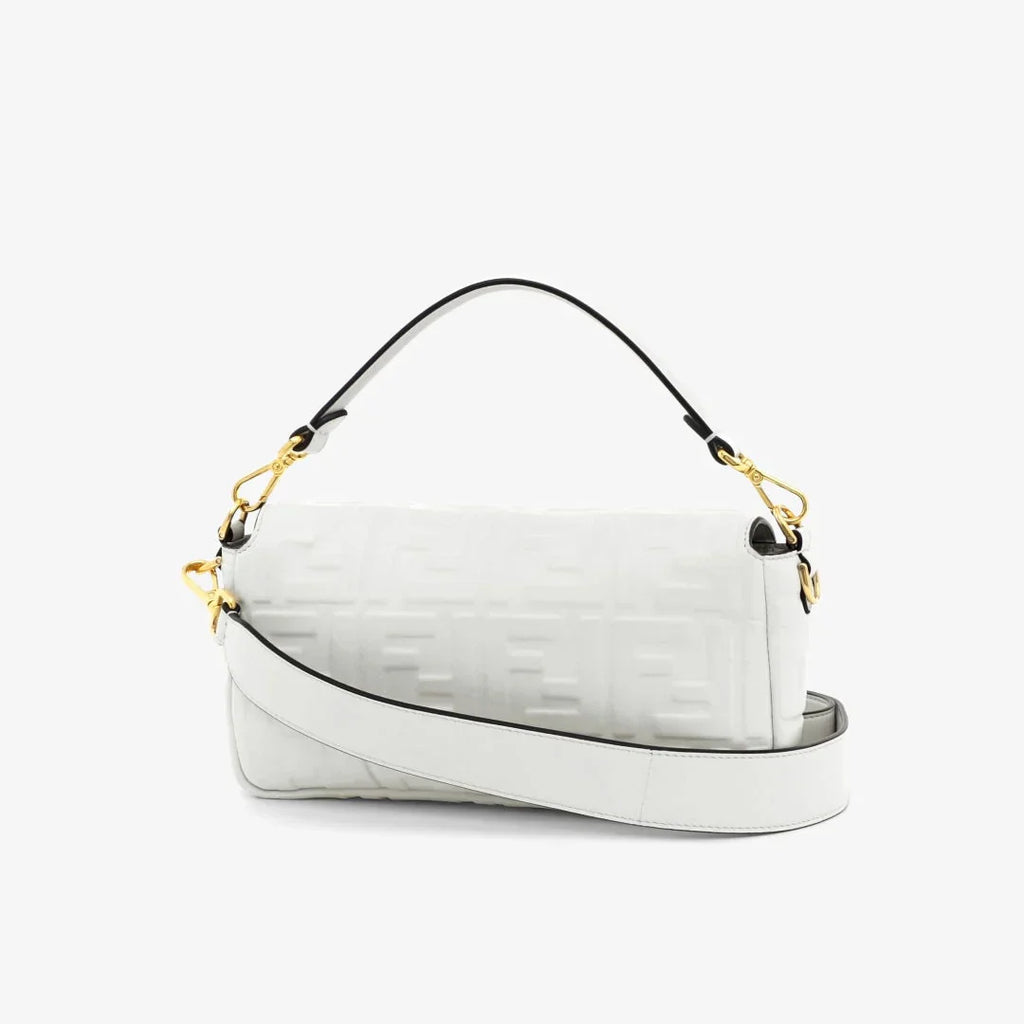 FENDI BAGUETTE BORSA IN PELLE BIANCA