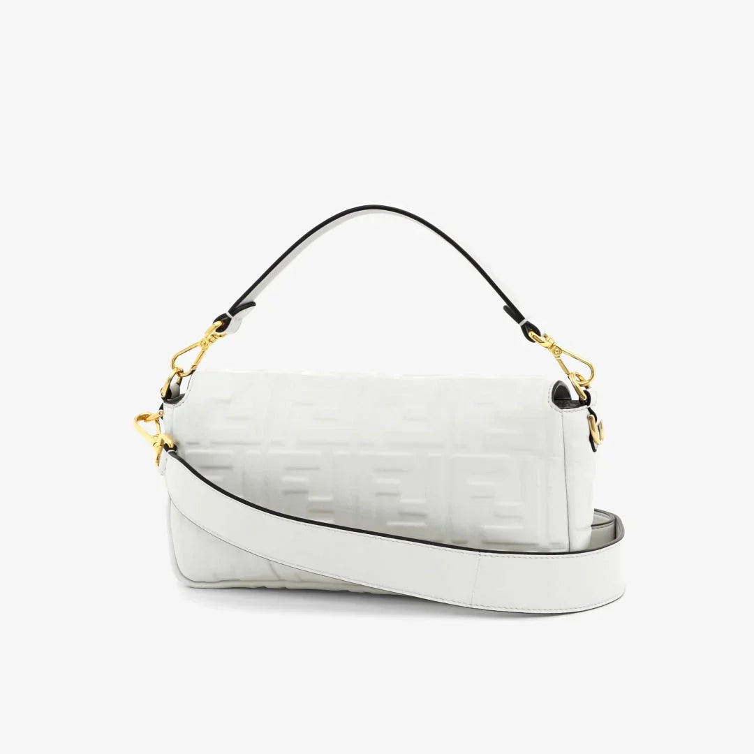 FENDI BAGUETTE BORSA IN PELLE BIANCA