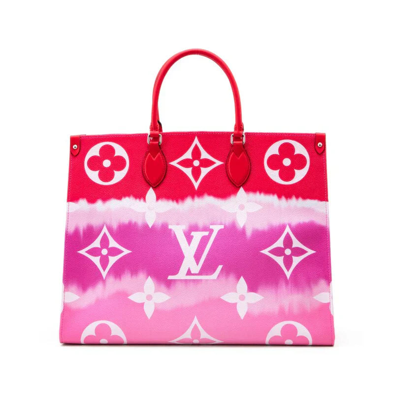 LOUIS VUITTON RED TIE-DYE GIANT MONOGRAM ESCALE COATED CANVAS ONTHEGO GM SILVER HARDWARE